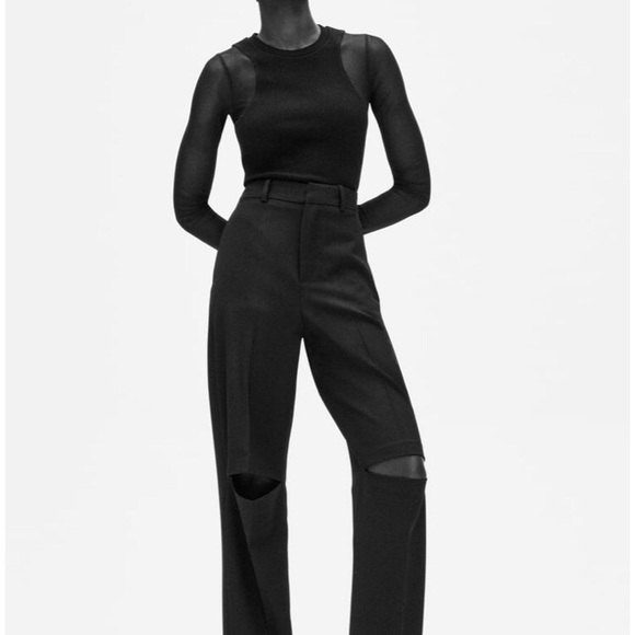 CUTE ZARA TULLE RIBBED TOP - Picture 6 of 6